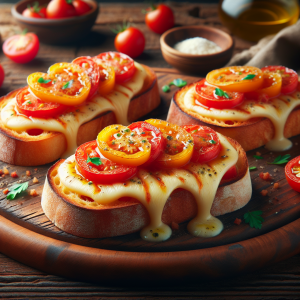 Imagem da receita  Crostini de Queijo e Tomate