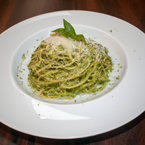 Imagem da receita Espaguete ao Pesto de Manjeric...