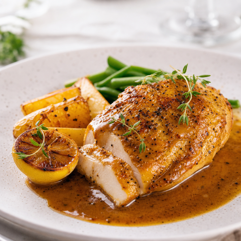  Frango de Limão Assado com Molho de Cauda de Faizão