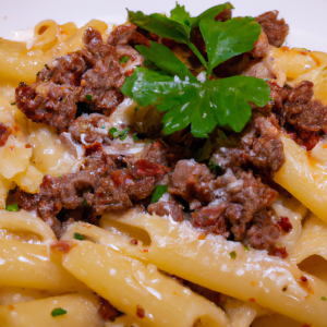 Imagem da receita  Macarrão com Carne Moída e Al...