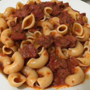 Imagem da receita  Macarrão com Linguiça ao Molh...
