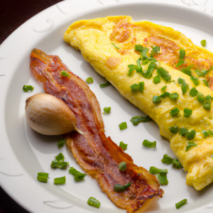 Imagem da receita  Omelete de Queijo, Bacon e Al...
