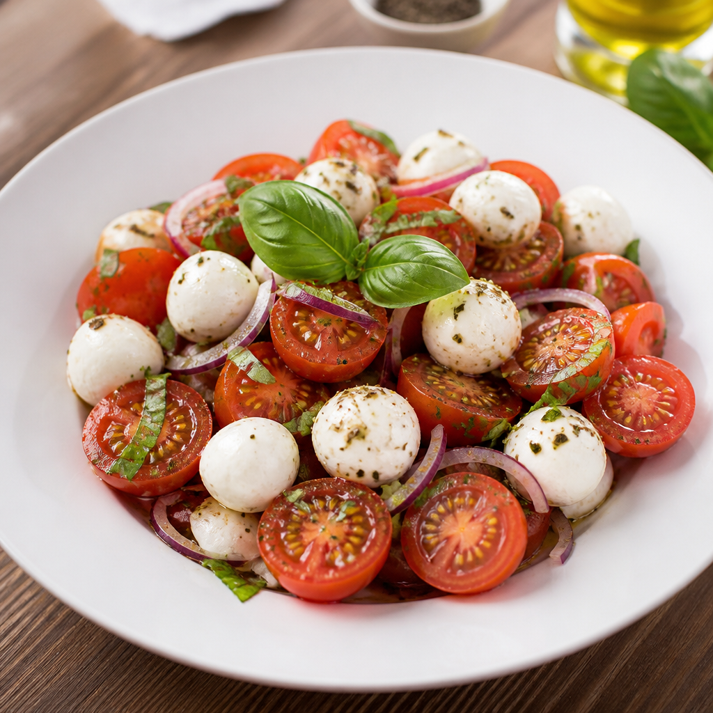 Salada Fresca de Tomate com Queijo